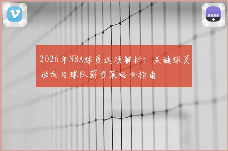 2026年NBA球员选项解析：关键球员动向与球队薪资策略全指南